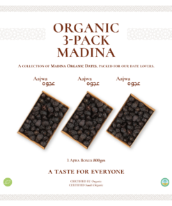 Organic 3 Pack-Madina New Season Grade A (Ajwa, Ajwa, Ajwa)