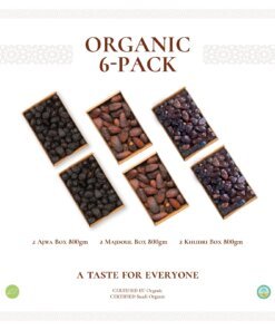 Organic 6-Pack-Mix (Ajwa, Ajwa, Majdoul, Majdoul, Khudri, Khudri)