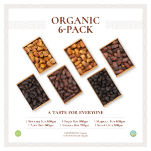 Organic 6-Pack-Mix (Saqai, Sukkari, Safawi, Anbara, Majdoul, Ajwa)