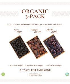 Organic 3 Pack-Madina New Season Grade A (Ajwa, Majdoul, Khudri)