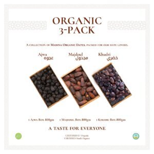 Organic 3 Pack-Madina New Season Grade A (Ajwa, Majdoul, Khudri)