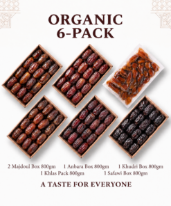 Organic 6-Pack-Mix (Majdoul, Majdoul, Anbara, Khudri, Khalas, Safawi)